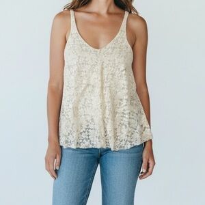 American Eagle Cream Colored Lace Tank